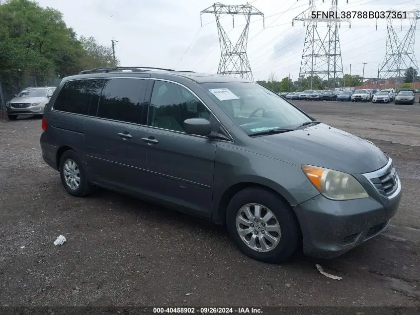 2008 Honda Odyssey Ex-L VIN: 5FNRL38788B037361 Lot: 40458902