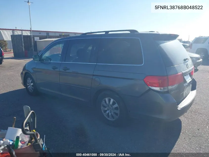 5FNRL38768B048522 2008 Honda Odyssey Exl