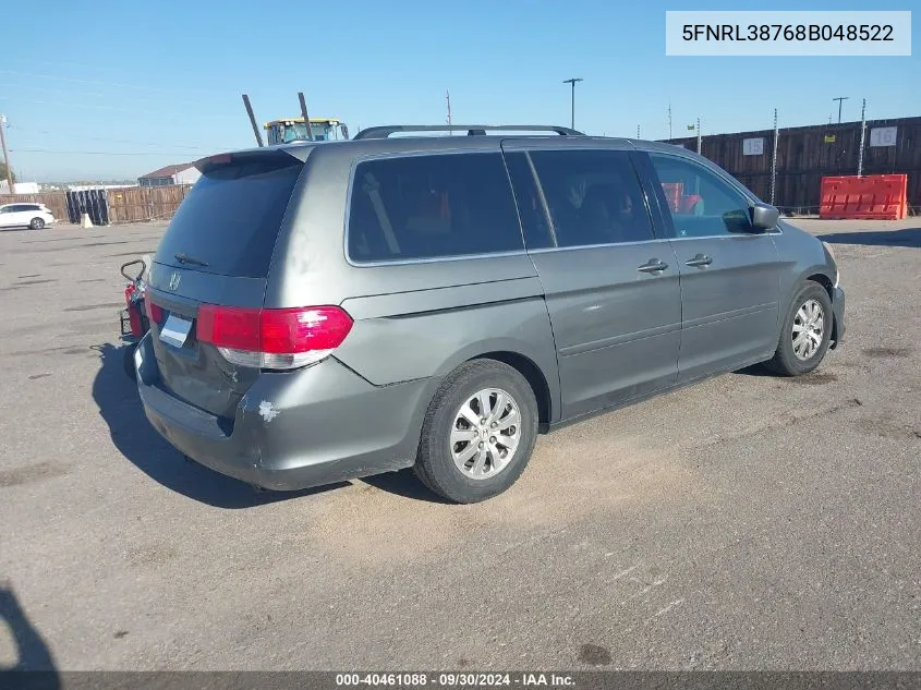 5FNRL38768B048522 2008 Honda Odyssey Exl