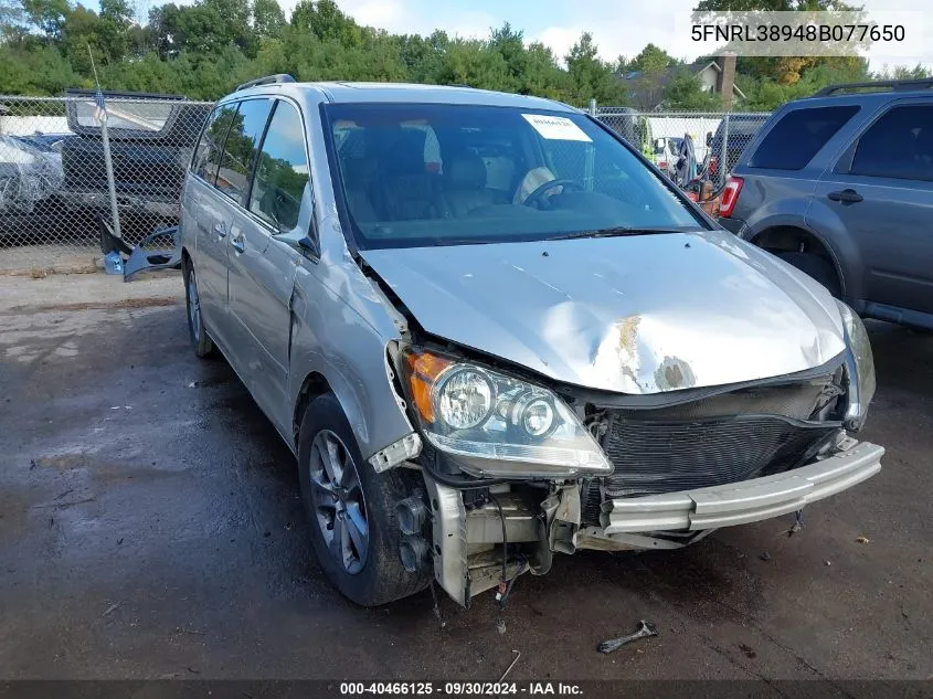 5FNRL38948B077650 2008 Honda Odyssey Touring