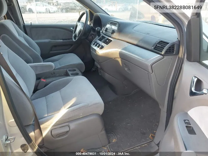 5FNRL38228B081649 2008 Honda Odyssey Lx