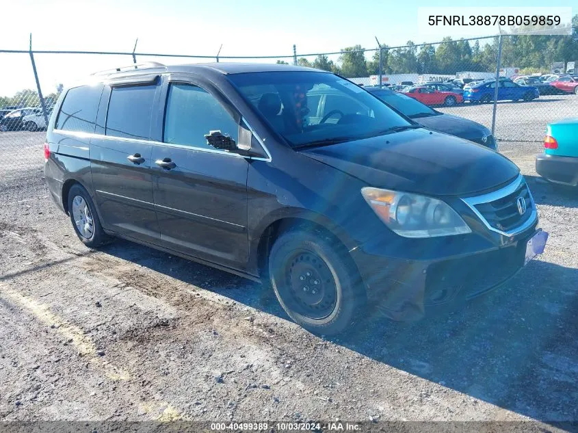 2008 Honda Odyssey Touring VIN: 5FNRL38878B059859 Lot: 40499389