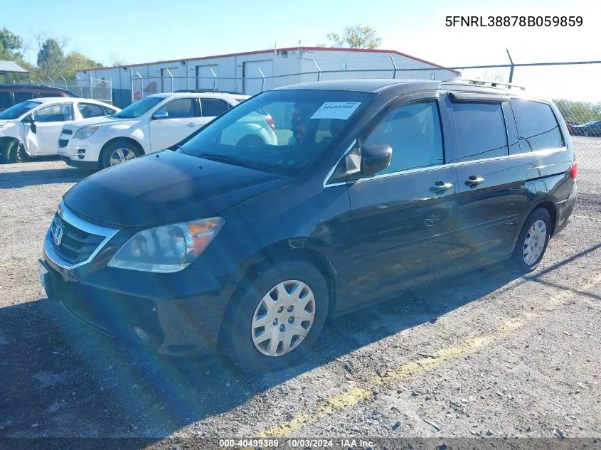 2008 Honda Odyssey Touring VIN: 5FNRL38878B059859 Lot: 40499389