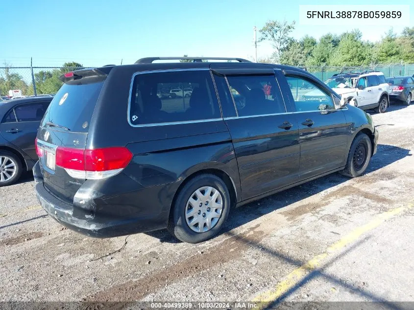 2008 Honda Odyssey Touring VIN: 5FNRL38878B059859 Lot: 40499389