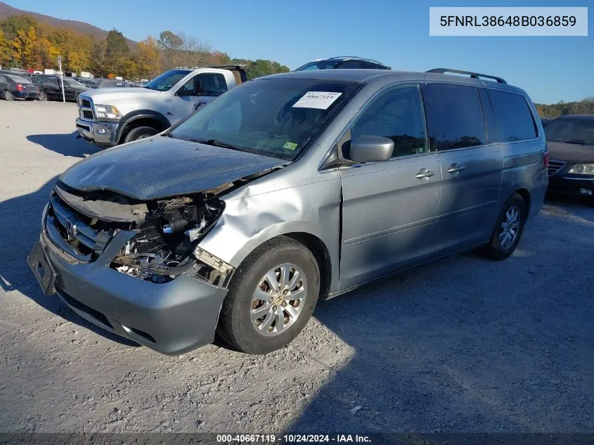 5FNRL38648B036859 2008 Honda Odyssey Ex-L