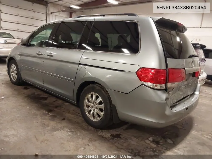 5FNRL384X8B020454 2008 Honda Odyssey Ex