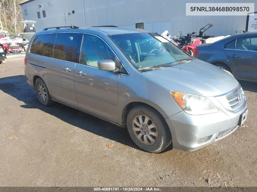 2008 Honda Odyssey Ex VIN: 5FNRL38468B098570 Lot: 40691741