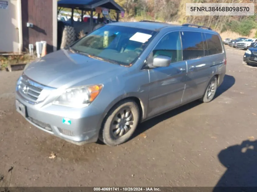 2008 Honda Odyssey Ex VIN: 5FNRL38468B098570 Lot: 40691741