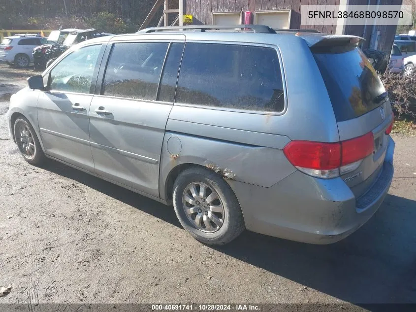 2008 Honda Odyssey Ex VIN: 5FNRL38468B098570 Lot: 40691741