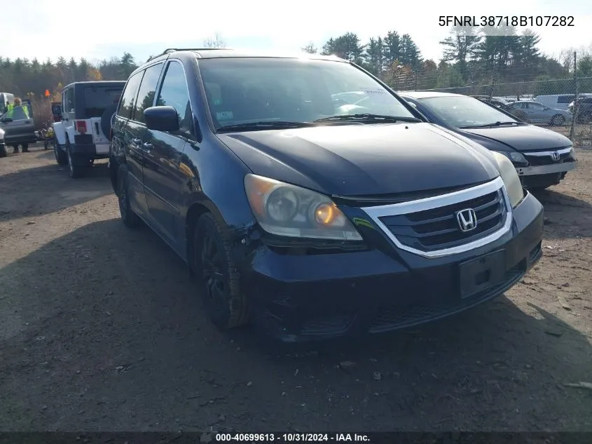 2008 Honda Odyssey Ex-L VIN: 5FNRL38718B107282 Lot: 40699613