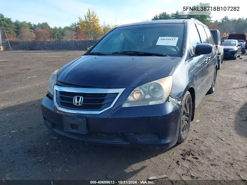 2008 Honda Odyssey Ex-L VIN: 5FNRL38718B107282 Lot: 40699613