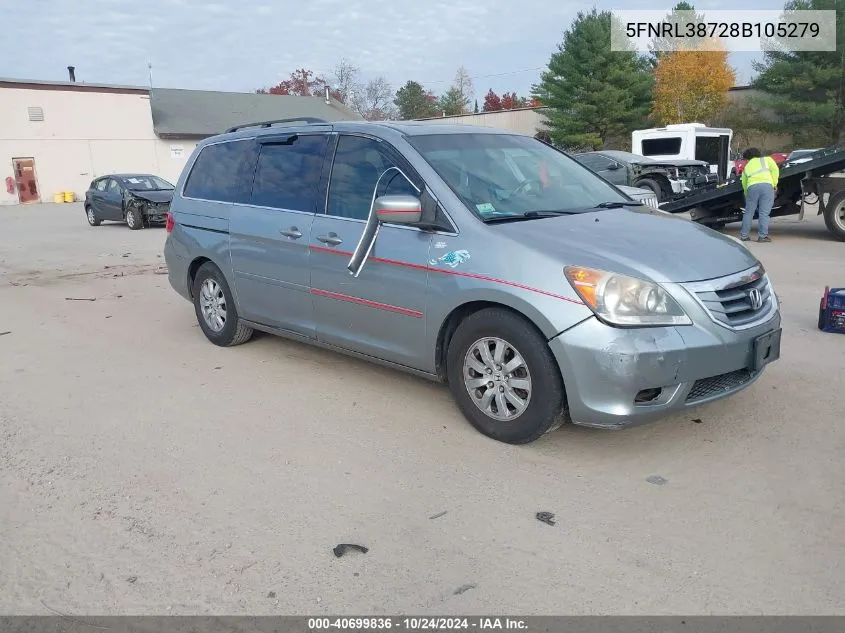 5FNRL38728B105279 2008 Honda Odyssey Ex-L