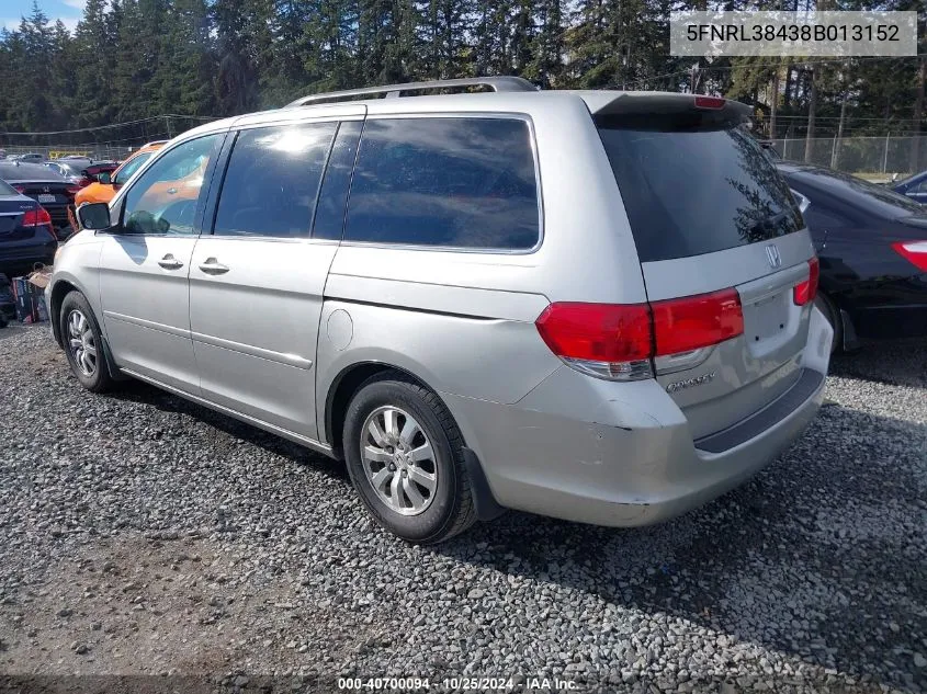 2008 Honda Odyssey Ex VIN: 5FNRL38438B013152 Lot: 40700094