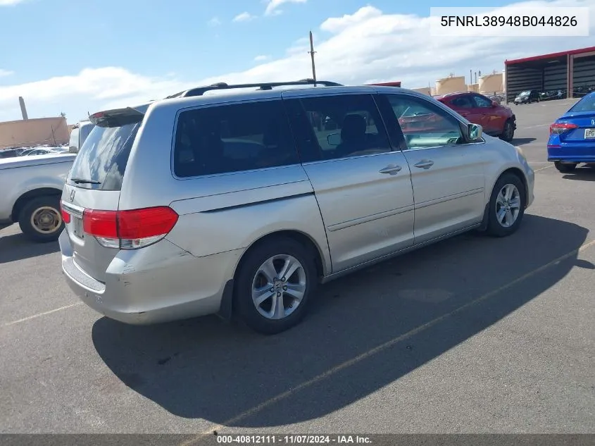 2008 Honda Odyssey Touring VIN: 5FNRL38948B044826 Lot: 40812111