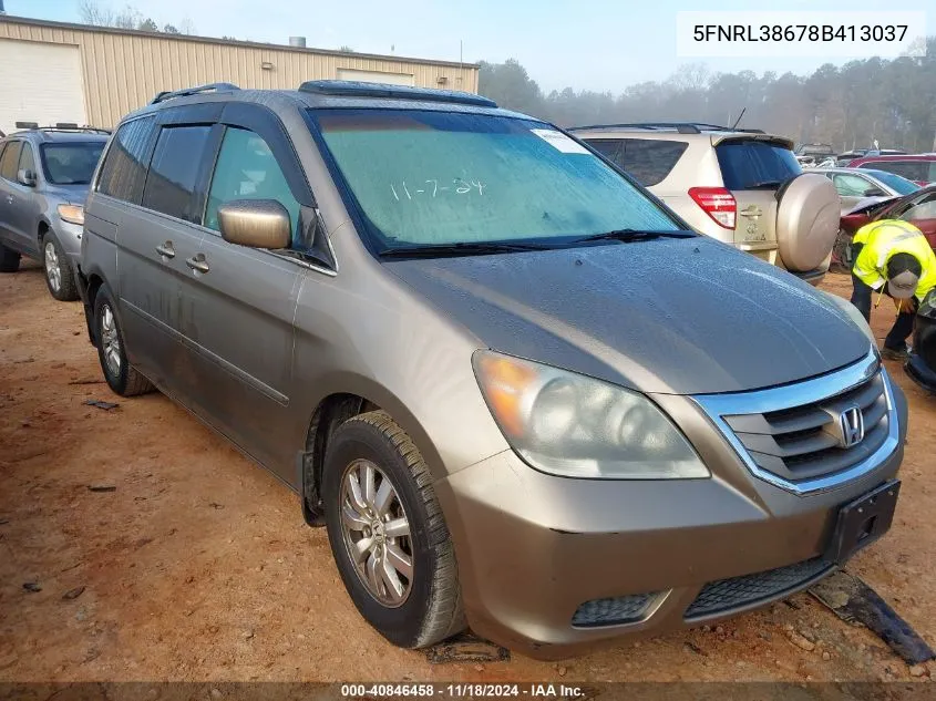 2008 Honda Odyssey Exl VIN: 5FNRL38678B413037 Lot: 40846458