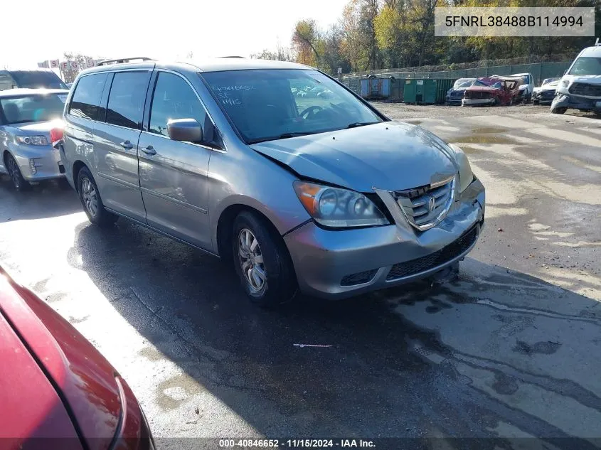 2008 Honda Odyssey Ex VIN: 5FNRL38488B114994 Lot: 40846652