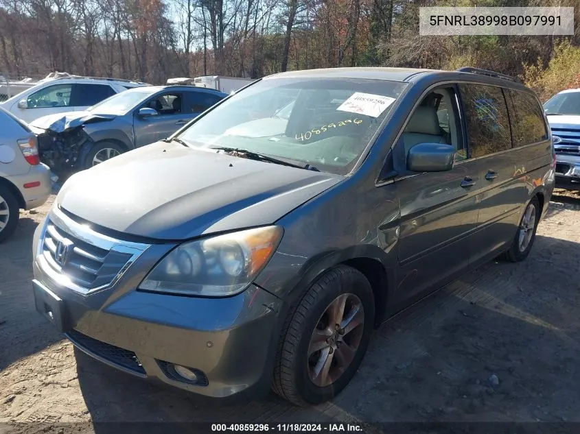 2008 Honda Odyssey Touring VIN: 5FNRL38998B097991 Lot: 40859296