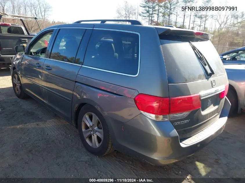 2008 Honda Odyssey Touring VIN: 5FNRL38998B097991 Lot: 40859296