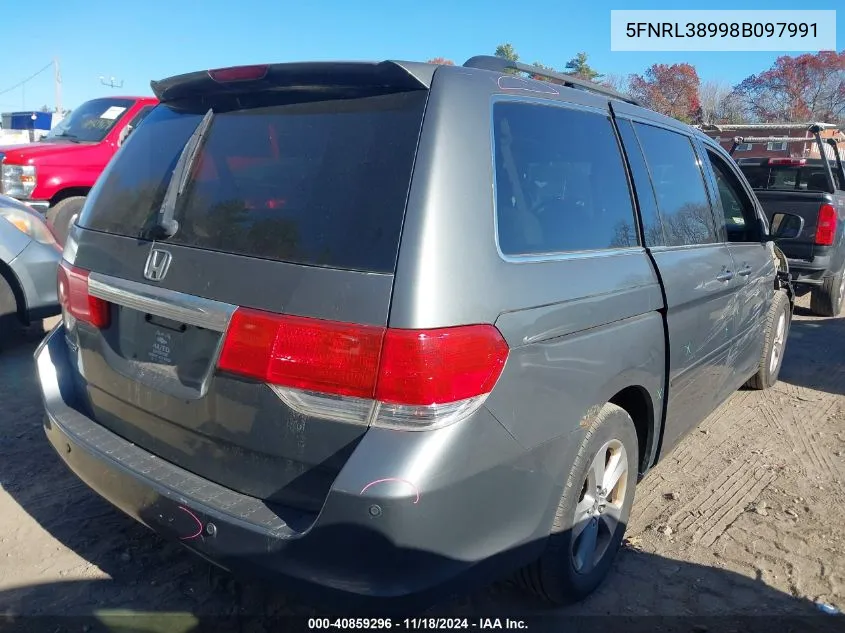 2008 Honda Odyssey Touring VIN: 5FNRL38998B097991 Lot: 40859296