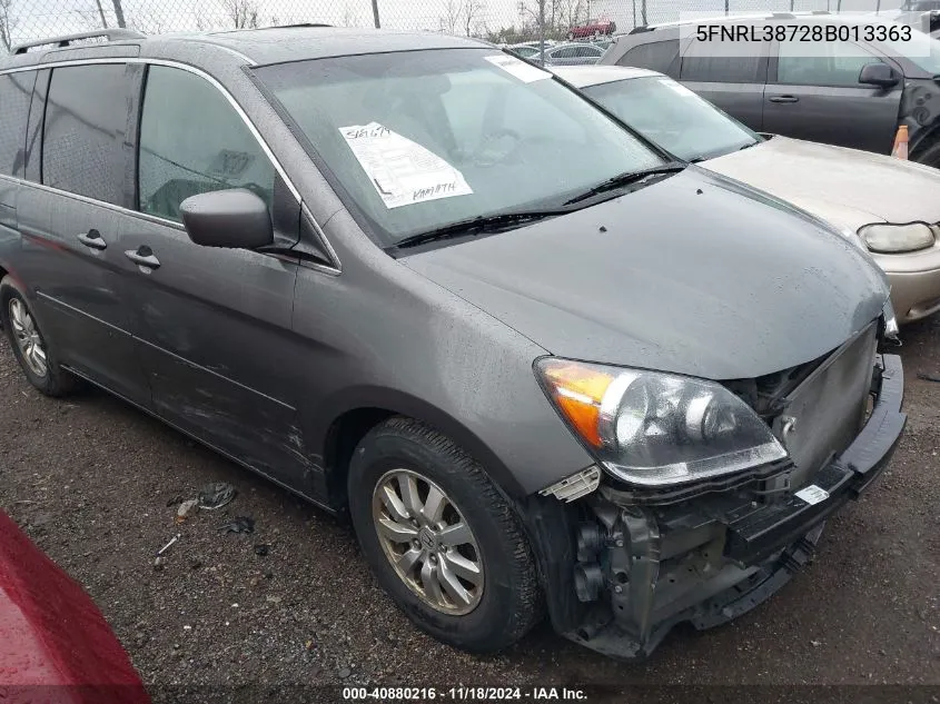 2008 Honda Odyssey Ex-L VIN: 5FNRL38728B013363 Lot: 40880216