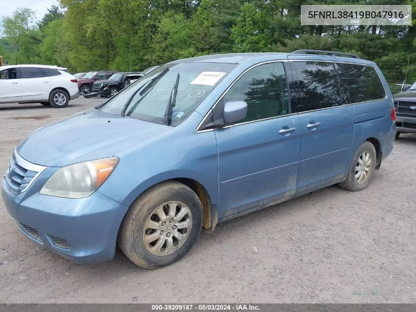 2009 Honda Odyssey Ex VIN: 5FNRL38419B047916 Lot: 39209187