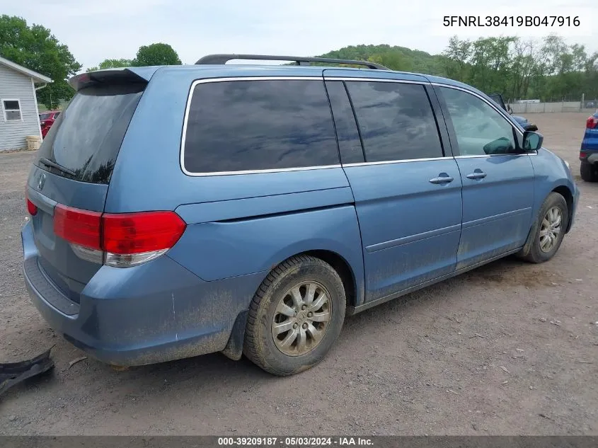 5FNRL38419B047916 2009 Honda Odyssey Ex