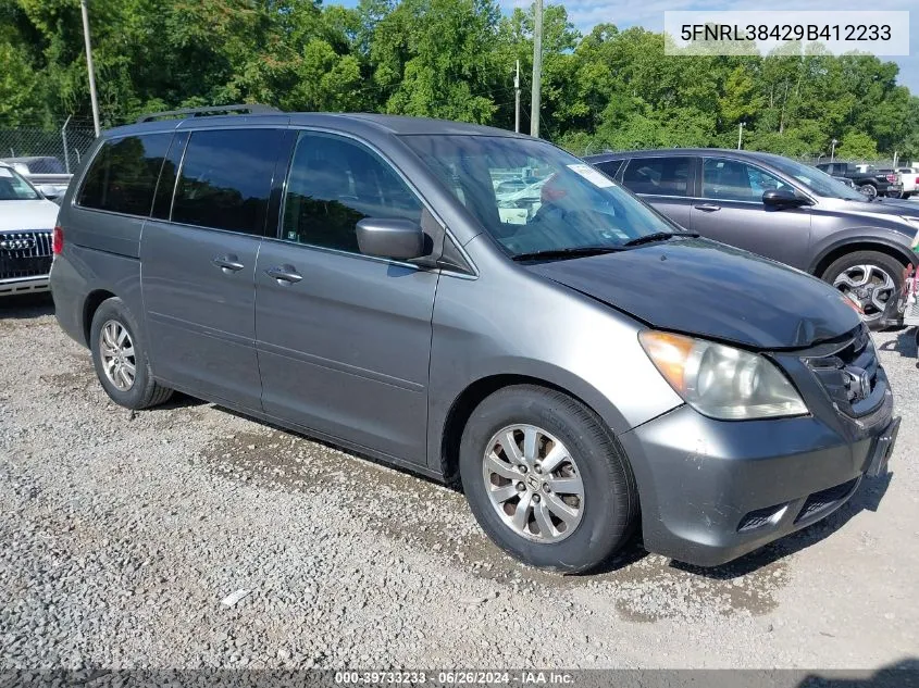 2009 Honda Odyssey Ex VIN: 5FNRL38429B412233 Lot: 39733233