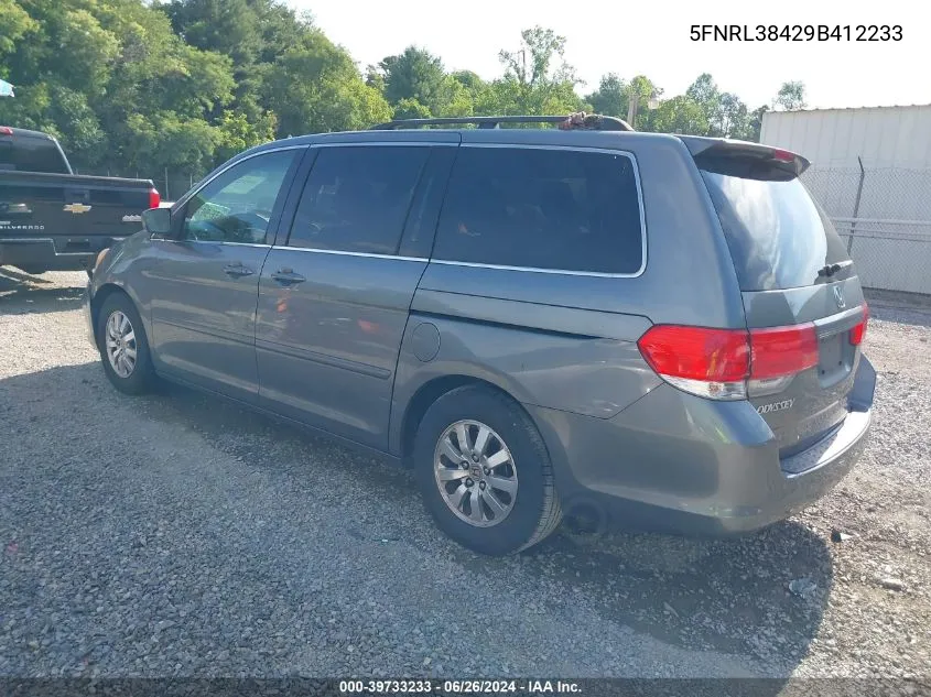 2009 Honda Odyssey Ex VIN: 5FNRL38429B412233 Lot: 39733233