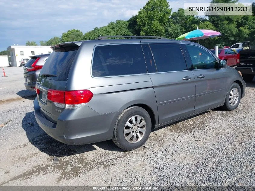 2009 Honda Odyssey Ex VIN: 5FNRL38429B412233 Lot: 39733233