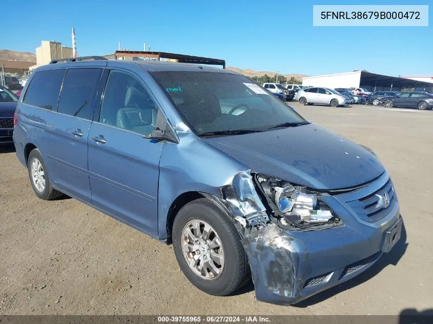 2009 Honda Odyssey Ex-L VIN: 5FNRL38679B000472 Lot: 39755965