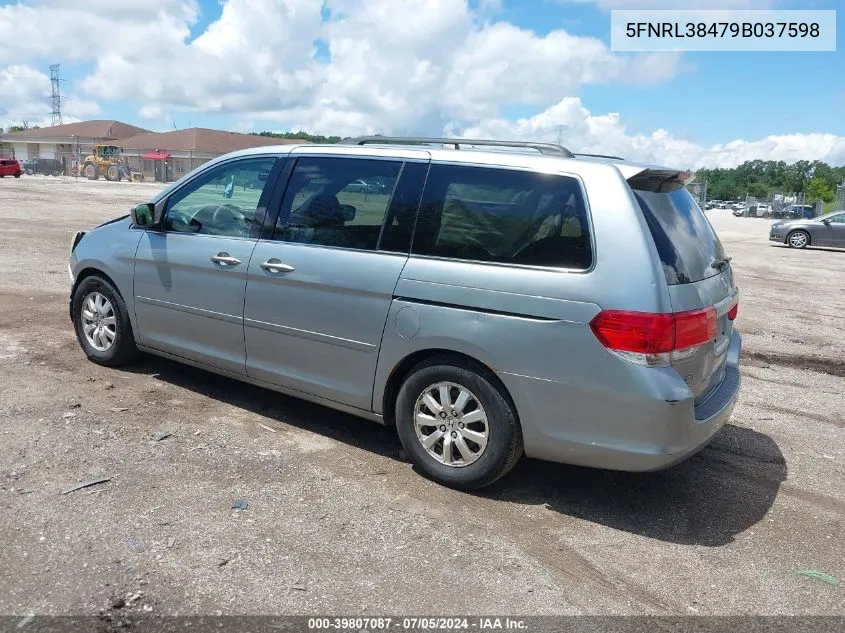 2009 Honda Odyssey Ex VIN: 5FNRL38479B037598 Lot: 39807087