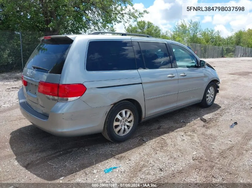 2009 Honda Odyssey Ex VIN: 5FNRL38479B037598 Lot: 39807087