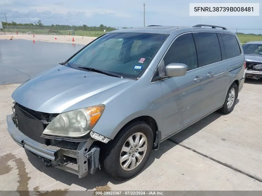 5FNRL38739B008481 2009 Honda Odyssey Ex-L