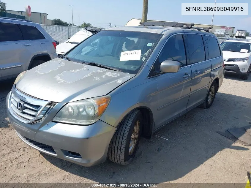 2009 Honda Odyssey Ex-L VIN: 5FNRL38699B049916 Lot: 40121829