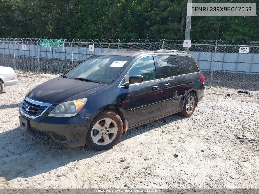 2009 Honda Odyssey Touring VIN: 5FNRL389X9B047053 Lot: 40161321