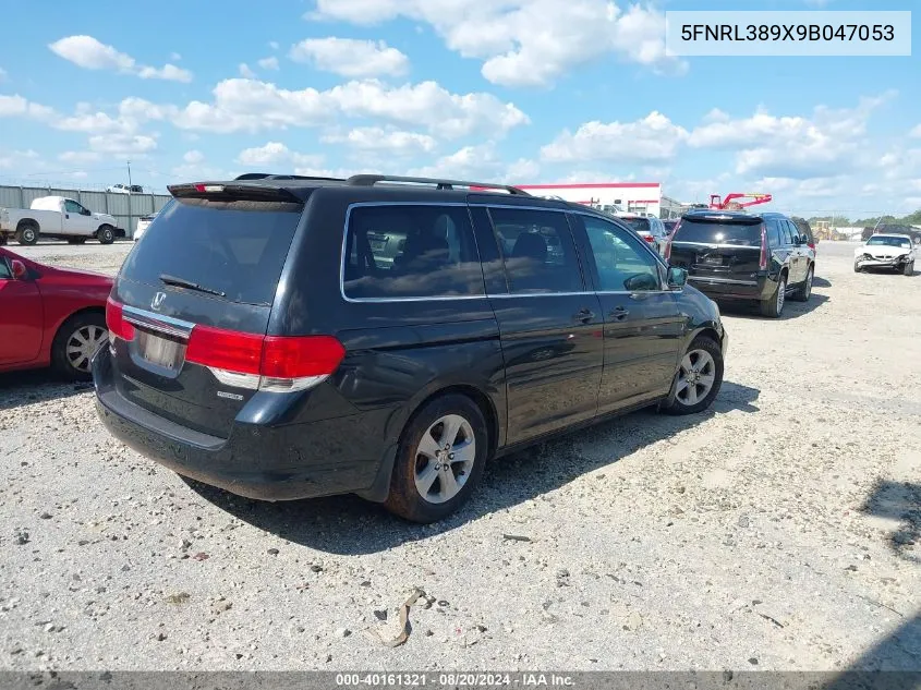 2009 Honda Odyssey Touring VIN: 5FNRL389X9B047053 Lot: 40161321