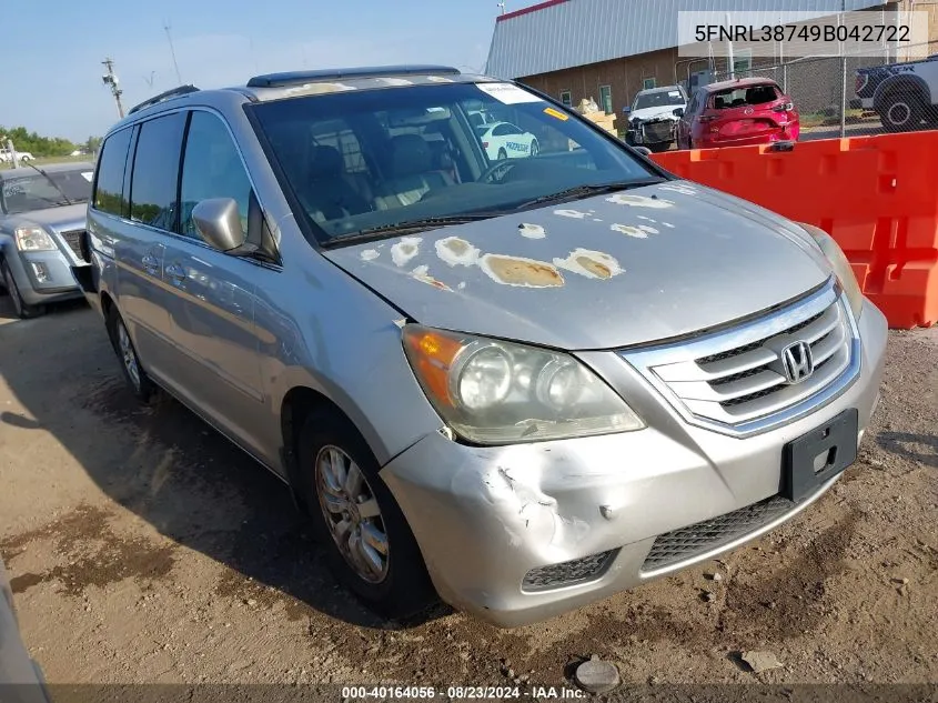 2009 Honda Odyssey Ex-L VIN: 5FNRL38749B042722 Lot: 40164056