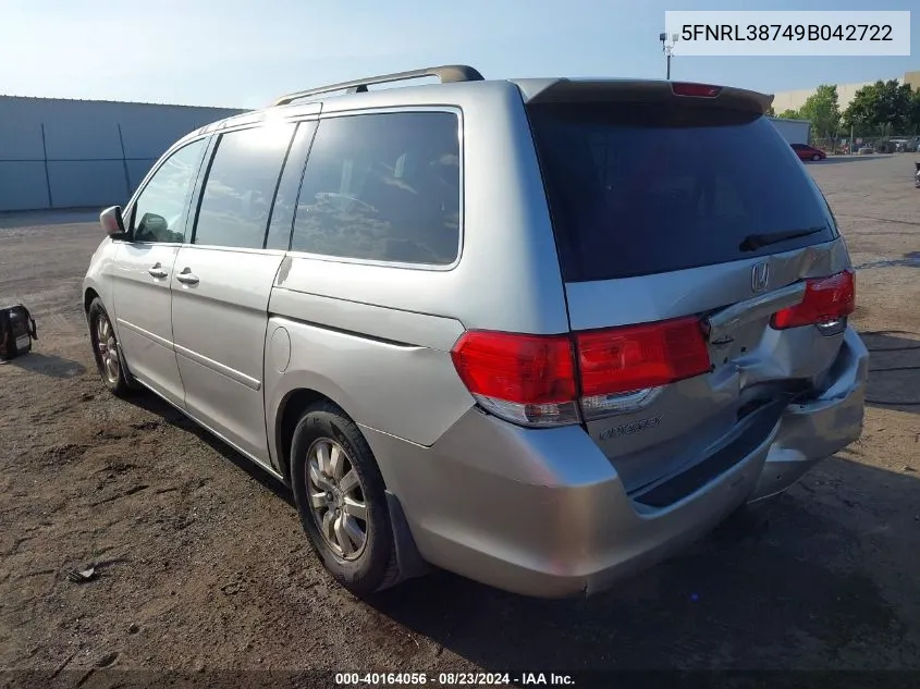 2009 Honda Odyssey Ex-L VIN: 5FNRL38749B042722 Lot: 40164056