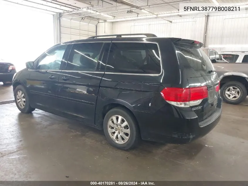 2009 Honda Odyssey Ex-L VIN: 5FNRL38779B008211 Lot: 40170281