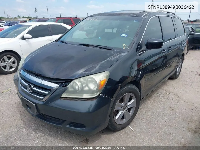 5FNRL38949B036422 2009 Honda Odyssey Touring