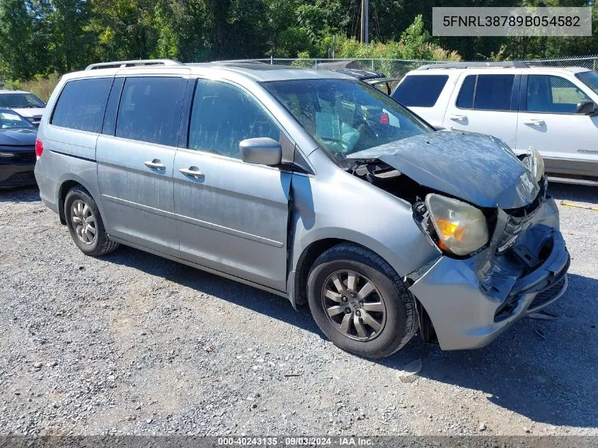 2009 Honda Odyssey Ex-L VIN: 5FNRL38789B054582 Lot: 40243135