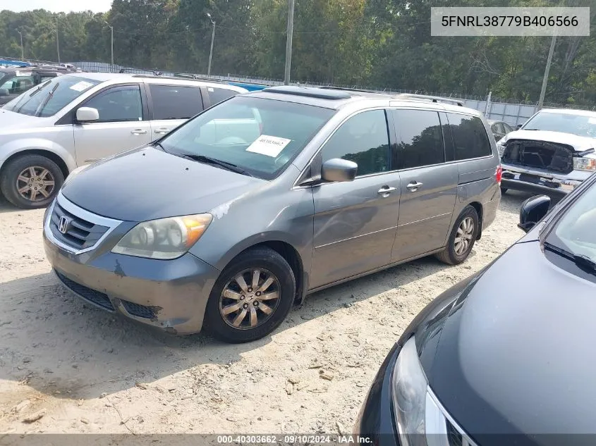 2009 Honda Odyssey Ex-L VIN: 5FNRL38779B406566 Lot: 40303662