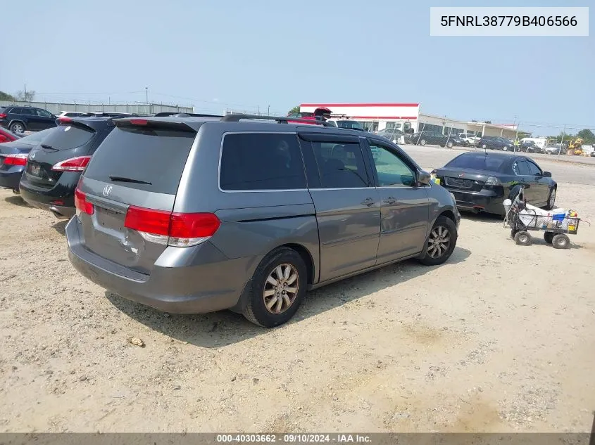 2009 Honda Odyssey Ex-L VIN: 5FNRL38779B406566 Lot: 40303662