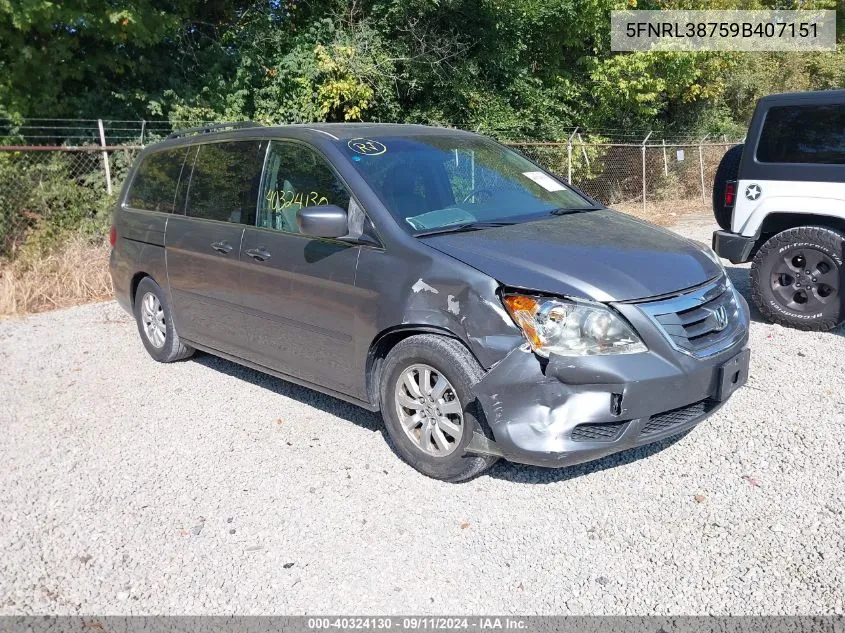 5FNRL38759B407151 2009 Honda Odyssey Ex-L