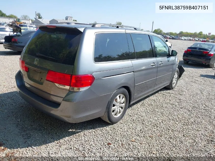 5FNRL38759B407151 2009 Honda Odyssey Ex-L