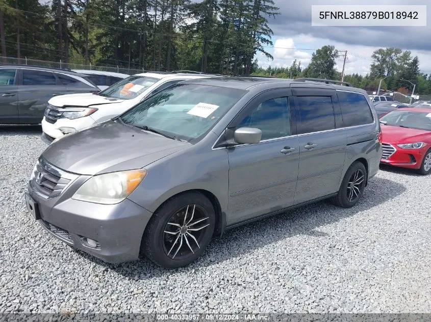 2009 Honda Odyssey Touring VIN: 5FNRL38879B018942 Lot: 40333957