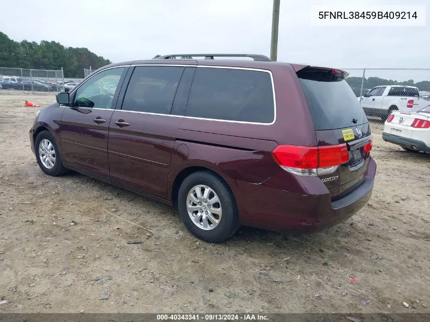 5FNRL38459B409214 2009 Honda Odyssey Ex