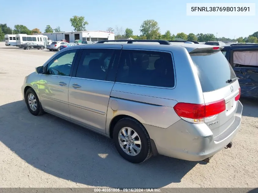 2009 Honda Odyssey Ex-L VIN: 5FNRL38769B013691 Lot: 40351805