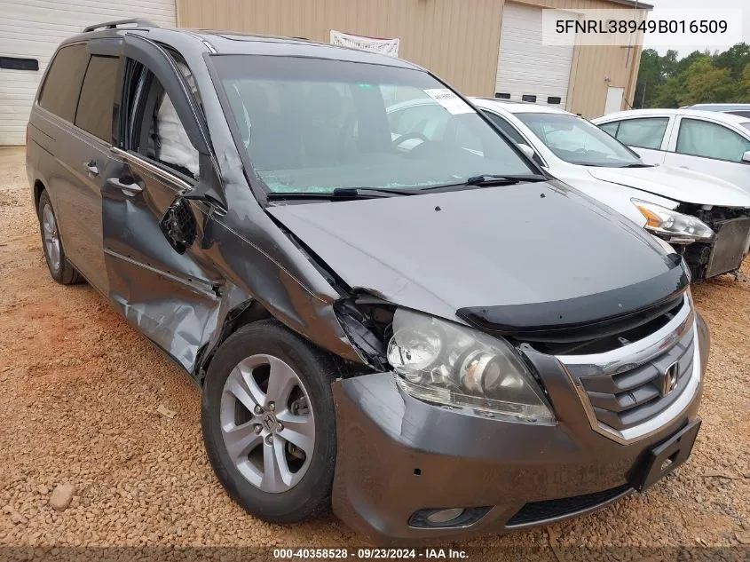 2009 Honda Odyssey Touring VIN: 5FNRL38949B016509 Lot: 40358528