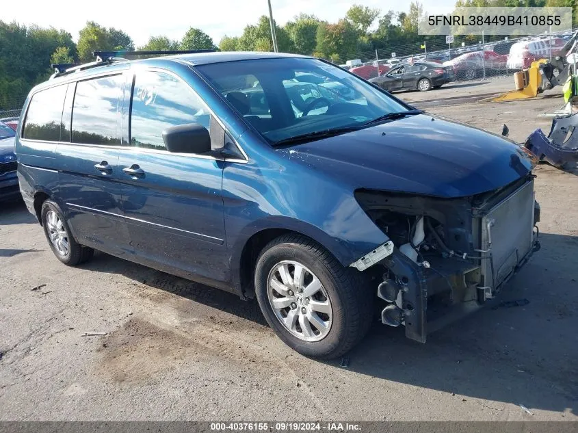 2009 Honda Odyssey Ex VIN: 5FNRL38449B410855 Lot: 40376155